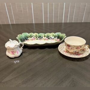 Floral Tea Set with Tray